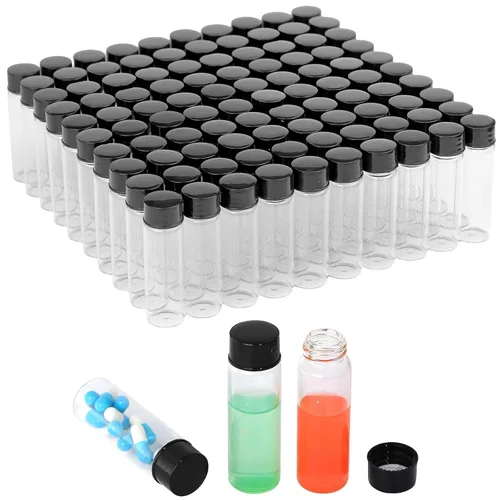 Vista 9 de Paquete de 20 Frascos de Vidrio Transparente de 0.135 fl oz con Tapas de Rosca, Frascos Pequeños para Líquidos para Aceite Esencial