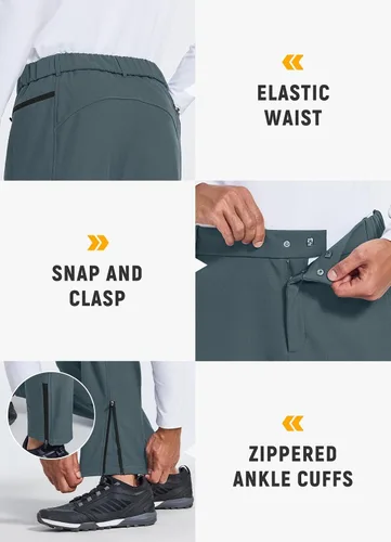 Vista 5 de BALEAF Pantalones de ciclismo de invierno para hombre, pantalones térmicos para bicicleta de montaña, resistentes al agua, clima frío, senderismo