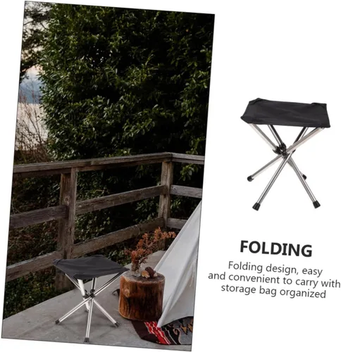 Vista 4 de WOONEKY Taburete plegable multifuncional al aire libre silla para camping, pesca, jardín, viajes y picnic