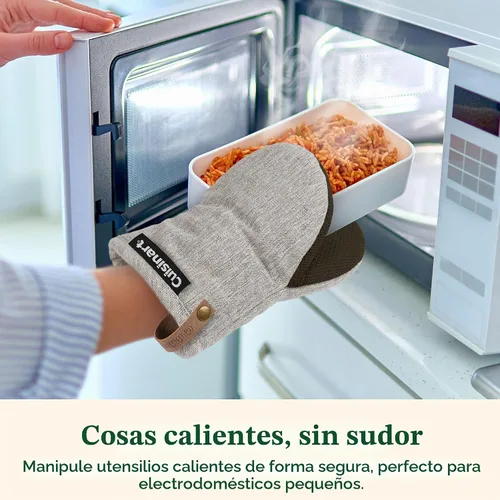 Vista 2 de Cuisinart Heritage - Mini guantes para horno, 2 unidades, neopreno, resistentes al calor 350F Gris texturizado