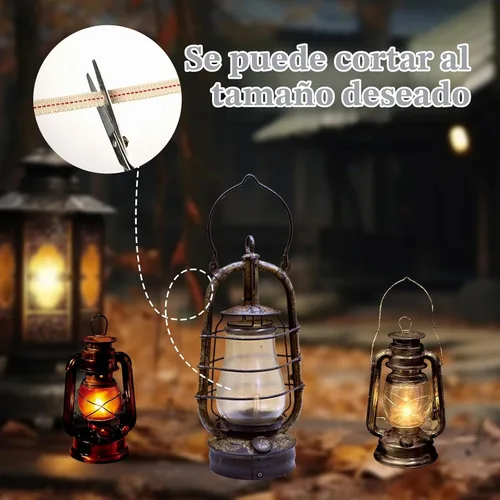 Vista 4 de 3 rollos de mechas de linterna, 10 pies y 1/2 pulgadas, de algodón, de repuesto, linternas de aceite con puntada para lámparas de aceite, faroles