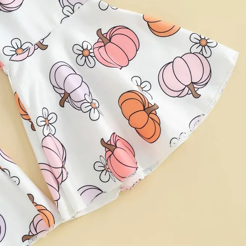 Vista 7 de Conjunto de San Valentín para bebé, niña, sudadera con cuello redondo para papá, pantalones acampanados, ropa de San Valentín