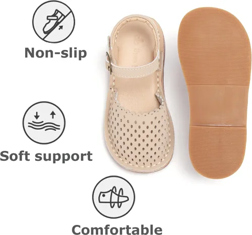 Vista 78 de THEE BRON Sandalias cómodas para niñas, zapatos para niños, sandalias rellenas