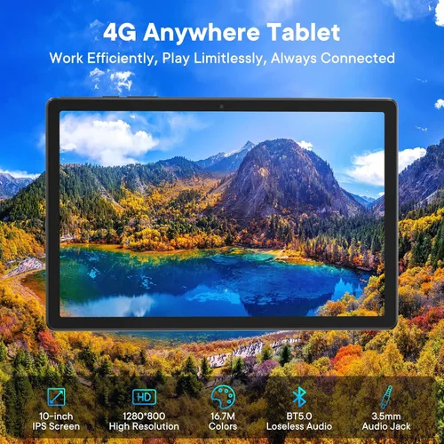 Vista 5 de HAOVM Tableta Android 15 de 10 Pulgadas 4G LTE Celular Desbloqueada con Ranura para Tarjeta SIM, CPU Octa-Core Helio G80 para Juegos y Transmisiones