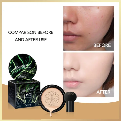 Vista 4 de Base de cojín de aire de cabeza de hongos, crema BB hidratante nude corrector mate de larga duración, Air Heads CC Cream maquillaje facial (natural)