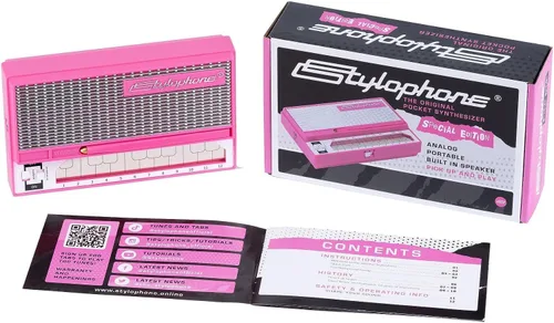 Vista 3 de Stylophone Rosa - El sintetizador electrónico de bolsillo original - Edición especial Instrumento musical sintetizador Teclado sintetizador