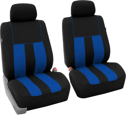 Vista 49 de FH Group Juego completo de fundas de asiento de coche de tres filas a rayas, compatible con bolsas de aire y listas para dividir, ajuste universal