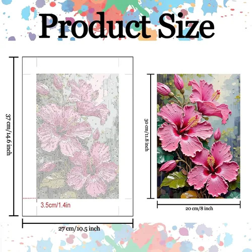 Vista 6 de Paquete de 6 pinturas de flores tropicales por números, para adultos principiantes, girasoles amarillos, pintura acrílica por número, flores