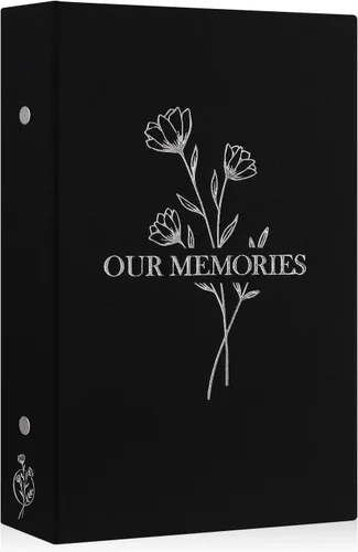 Vista 29 de Lanpn Álbumes de fotos pequeños de 4 x 6 pulgadas, 50 imágenes, paquete de 2 unidades, mini capacidad de lino Our Memories, juego de bolsillos