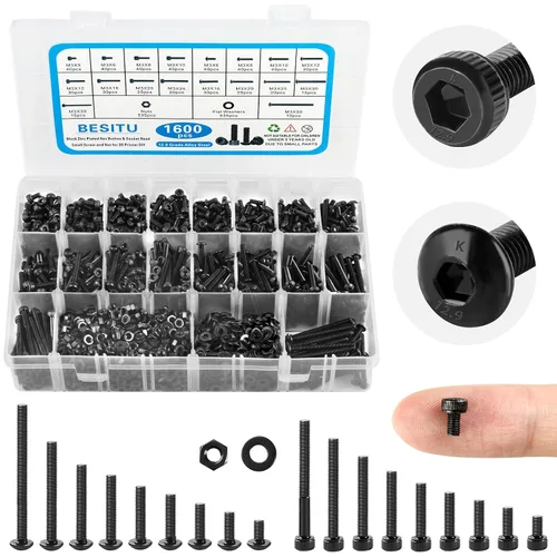 Vista 8 de Besitu Kit de Surtido de Tornillos de Máquina de 1705 Piezas, Kit de Pernos y Tuercas Métricas M2 M3 M4 M5 con Arandelas de Seguridad y Planas