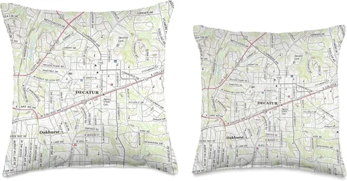 Vista 3 de Decatur GA Map (2017) Almohada de tiro