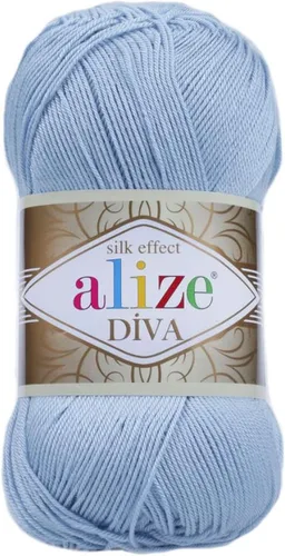Vista 10 de Alize Diva Silk Effect 100% hilo acrílico de microfibra, 1 madejas de bola de 3.53 oz 383yds color (1 - crema)