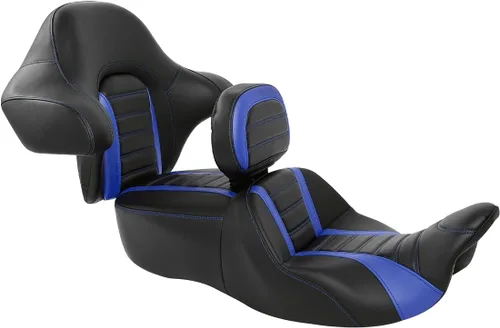 Vista 2 de Cojín de asiento de motocicleta de una sola pieza para respaldo de pasajero para Harley Touring Road King Street Glide Road Glide Electra Glide 14-23