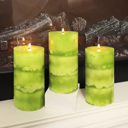 Vista 19 de Velas aromáticas de pilar FLAVCHARM de larga duración, sin goteo, rojas, 3x4 pulgadas