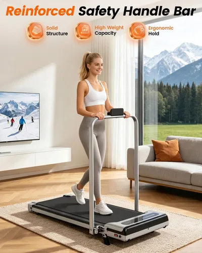 Vista 2 de Walking Pad Treadmill, Folding Treadmill for Home with Handrail& Incline