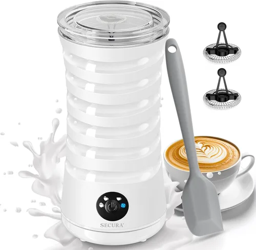 Vista 9 de Espumador de leche eléctrico Secura, vaporizador automático de leche, máquina de espuma caliente y fría 4-EN-1 - 8.4oz/240ml calentador de leche