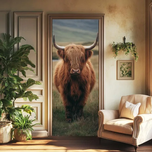 Vista 25 de arricraft 2 piezas de pegatinas adhesivas para puerta, 31.5"x78.7" adhesivos de pared 3D con patrón de cascadas de cuevas, vinilo para puertas