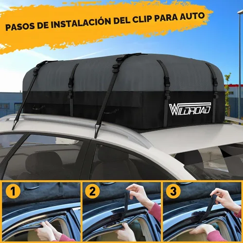 Vista 8 de Bolsa de Transporte de Carga para Techo, WILDROAD 21 Pies Cúbicos, Tela 600D Ultra Resistente a Desgarros, Impermeable, Bolsa de Techo Blanda
