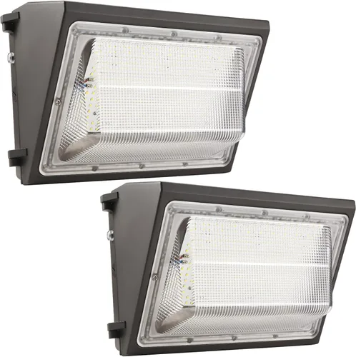 Vista 9 de Paquete de 2 lámparas LED de pared de 100 W del anochecer al amanecer, 13000LM 400-600W equivalente a HPS/HID, iluminación de seguridad al aire