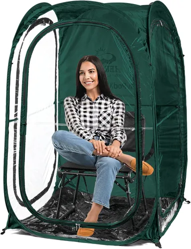Vista 11 de WeatherPod® Pop-Up Sports Tent 1-2 Person – Instant Setup MyPod™ Original Shark Tank All-Weather Shelter for Outdoor Sports, Rain, Wind & Cold