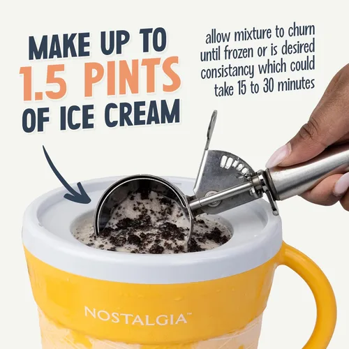 Vista 3 de Nostalgia Máquina Eléctrica para Hacer Helado - Máquina de Helado Suave al Estilo Antiguo Prepara Yogur Congelado o Gelato en Minutos - Divertido
