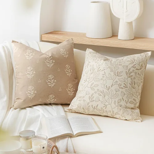 Vista 13 de SageSelvas Fundas de almohada decorativas florales de 18 x 18 pulgadas, juego de 2, fundas de almohada de estilo rústico costero azul para sofá
