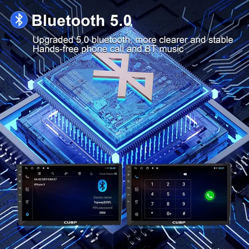 Vista 5 de CUSP Radio estéreo de coche de doble DIN de 10.1 pulgadas, unidad principal Android con CarPlay inalámbrico y Android Auto, 4 GB de RAM 64 GB ROM