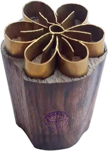 Vista 21 de Royal Kraft Sellos de madera de latón de hoja para impresión de bloques en arcilla, cerámica, tela Btag001