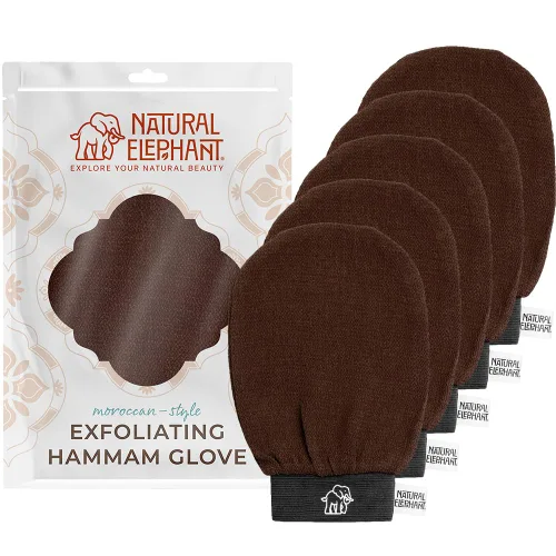Vista 20 de Natural Elephant Guantes exfoliantes para hammam, guantes exfoliantes faciales y corporales, paquetes de 5 y 10