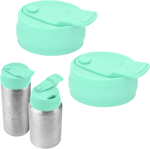 Vista 10 de Cosmos 2 tapas de silicona para latas de refrescos, protector reutilizable antiderrames para latas de refrescos, cerveza, jugo, se adapta a latas