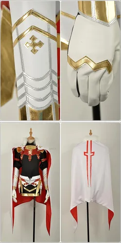Vista 7 de Weixu Disfraz de cosplay de Astolfo negro con capa, traje de carnaval para fiesta de Halloween