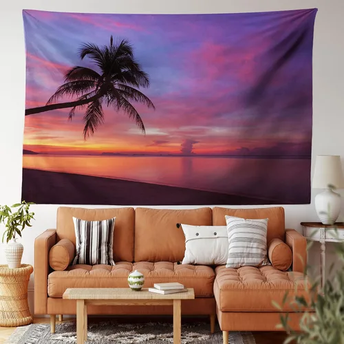 Vista 48 de Ambesonne Tapiz de paisaje, lago y pico glaciar nevado en Estados Unidos, ilustración de bosque de pinos altos, colgante de pared para dormitorio
