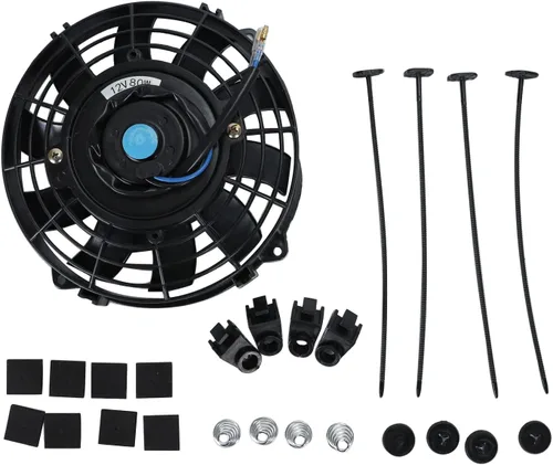 Vista 9 de 7 "pulgadas universal delgado ventilador push pull radiador eléctrico refrigeración 12V kit de montaje negro