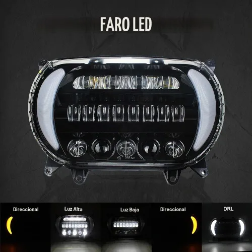 Vista 5 de Road Glide Faros LED con Intermitentes para Motocicletas, Luces Laterales de Circulación Diurna aptas para Motocicleta Road Glide 2015 2016 2017