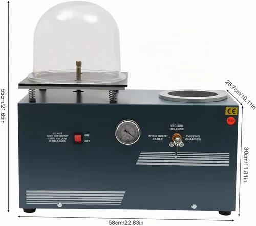 Vista 5 de TFCFL Soldador por puntos de joyería, Mini máquina de fundición de inversión al vacío,2L Joyería Perdida Cera Fundida Combinación de Fundición