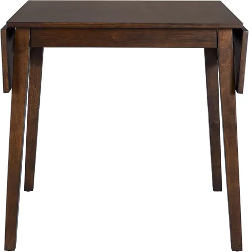Vista 5 de Merax Mesa de comedor rectangular extensible de madera de 29 a 45 pulgadas con hoja caída, ahorro de espacio, fácil de montar, marrón Marrón/plegable