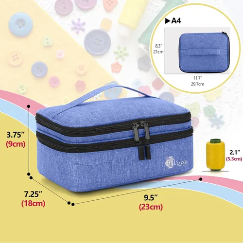 Vista 5 de Luxja - Organizador de accesorios de costura., Nylon, Azul oscuro, M