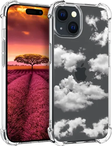Vista 101 de Funda compatible con iPhone 15, bonita funda transparente para mujer, funda de silicona transparente para teléfono, color negro, tigre poderoso