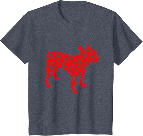Vista 14 de Camiseta de San Valentín con forma de corazón Bulldog francés, Negro