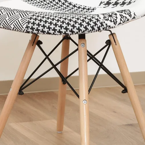 Vista 7 de 不二貿易(Fujiboeki) Fuji Boeki 70589 Eames Chair, Width 20.1 x Depth 18.1 x Height 32.3 inches (51 x 46 x 82 cm), Black/White, Dining Chair, Shell Type