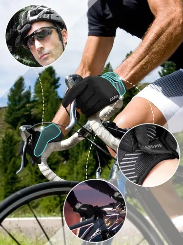 Vista 2 de COFIT Guantes de ciclismo antideslizantes para hombres y mujeres, guantes transpirables para pantalla táctil, guantes de bicicleta de montaña