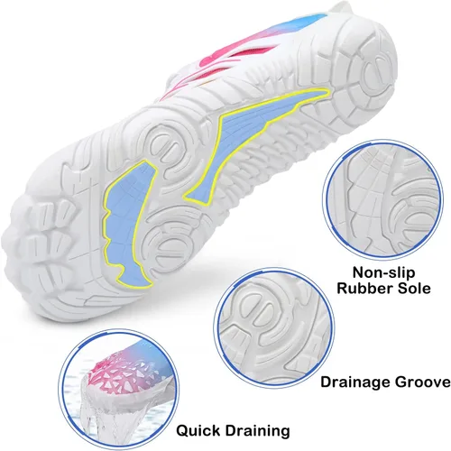 Vista 5 de Scurtain - Zapatos de agua unisex para hombre y mujer, de secado rápido, sensación de pies descalzos, zapatos acuáticos deportivos, para senderismo