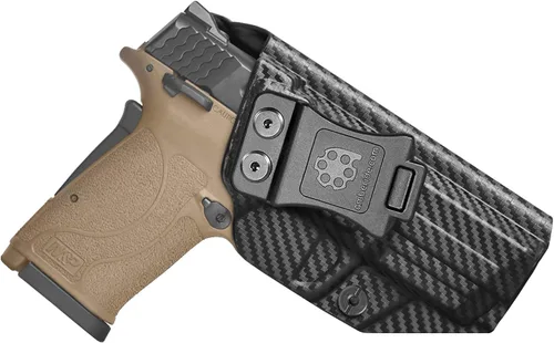 Vista 14 de Amberide IWB Funda Kydex para S&W M&P, Shield CT Laser, Shield Plus, Shield M1.0, Shield M2.0 3.1, EZ 0.354 in, EZ 380, Ecualizador, Guardaespaldas