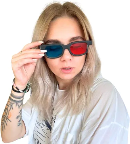 Vista 6 de Gafas de visión 3D rojo-azul para ver películas/juegos e imágenes en 3D en formatos rojo-azul, compatibles con monitores de computadora, televisores
