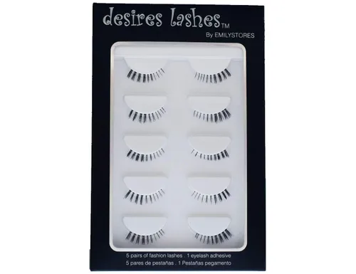 Vista 10 de DESIRES LASHES - Paquete múltiple de pestañas postizas Demi Wispies, 5 pares por kit, lunes 01