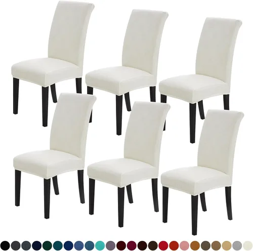 Vista 9 de Joccun - Juego de 2 fundas para sillas de comedor, fundas elásticas para sillas de comedor, fundas de asiento para sillas de comedor, funda de Negro