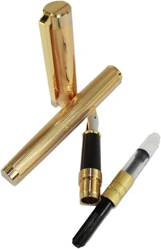 Vista 5 de Gullor Pluma estilográfica más noble estilo simple Jinhao 155 dorado