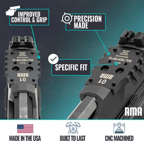 Vista 3 de Placa adaptadora Super Grip para Walther PDP V2, serie F compatible con Trijicon, Holosun, Leupold, Shield, Docter