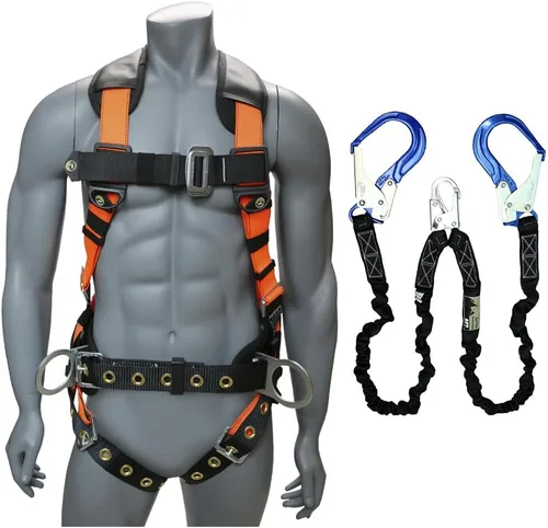 Vista 22 de Kit de arnés de protección contra caídas cómodo AFP Demon – Arnés de seguridad de cuerpo completo OSHA/ANSI PPE para trabajo de construcción