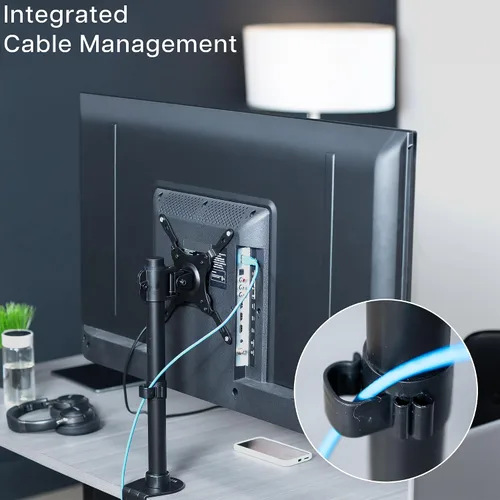 Vista 6 de VIVO Soporte de escritorio para TV y monitor de pantalla ultra ancha, altura ajustable y soporte de inclinación para pantallas de hasta 42 pulgadas